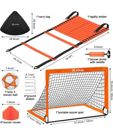 Kids Soccer Goals Set - 4'x3' Pop Up Toddler Goal with Ball, Ladder, and Cones | Portable Nets for Backyard Youth Sports Games - Buy Online on SooperMarket.com