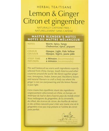 Twinings Lemon & Ginger Herbal Individually Wrapped Tea Bags | Naturally Caffeine-Free | Invigorating Ginger Spiced & Lemon Herbal Tea | 50 Count (Pack of 6) | Enjoy Hot or Iced Ginger Lemon 50 Count (Pack of 6) - Buy Online on SooperMarket.com