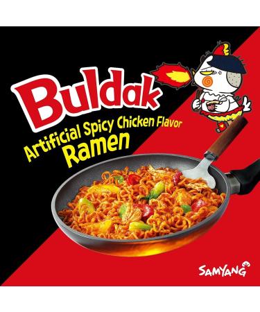 Samyang Buldak Ramen Korean Hot Spicy Chicken Stir-Fried Ramyun Noodles 140g Vmart (Pack of 10) - Buy Online on SooperMarket.com