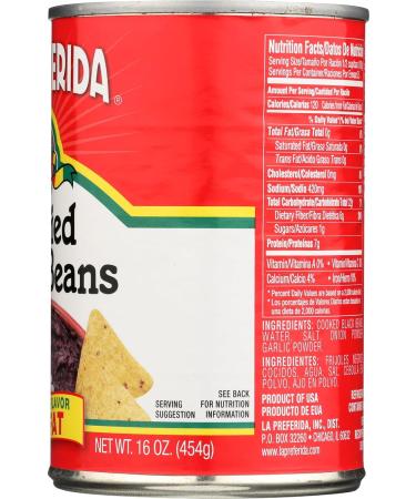 La Preferida Low Fat Refried Black Beans - Buy Online on SooperMarket.com