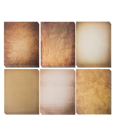 120 Aged Paper - Antique Looking Vintage Papers With Classic Aged Paper Designs - Six Unique Old Looking Paper Designs - Vintage Printing paper Vintage Writing Paper 8.5 x 11 inches (Pack of 120)