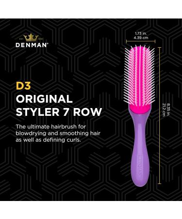 Denman D3 Curly Hair Brush - African Violet 7 Row Styling Brush for Curls - Men & Women - Buy Online on SooperMarket.com