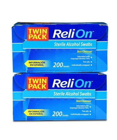 ReliOn Sterile Alcohol Swabs 200 count (Pack of 2)