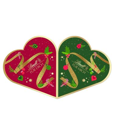 Lindt chocolate couple Advent calendar 2023 |2 x 252 g |Heart -shaped double advent calendar each with 24 sweet surprisesChristmas time |Chocolate gift chocolate 252 g (2 pack)