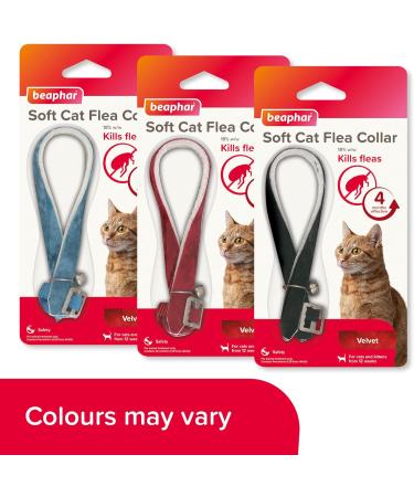 Beaphar Soft Flea Collar for Cats Kills Fleas For up to 4 Months Veterinary Medicine Adjustable With Safety Mechanism For Cats From 12 Weeks of Age 1 x Velvet Collar Colours May Vary - Buy Online on SooperMarket.com