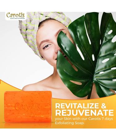 CAROT S Exfoliating Soap 200g/7.1 oz - Skin Brightening & Moisturizing Bar with Carrot Oil & Vitamin A - Buy Online on SooperMarket.com