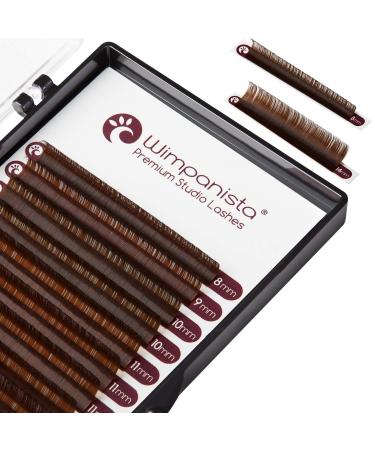 Volume Eyelashes D Curl - Silk Eyelashes - Thickness 0.07mm - Mix 8-14mm - Volume Lashes - Eyelash Extension - 16 Strips - Color Brown