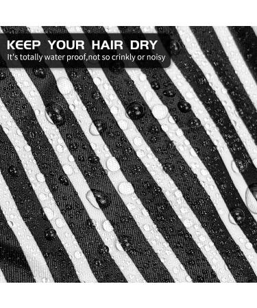 Yiclick Reusable Shower Cap for Women - Stripe Black, Ideal for Long Hair - Buy Online on SooperMarket.com