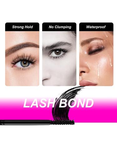 CAELYMINE Lash Bond & Remover: Cluster Lash Glue for Sensitive Eyes, Strong 48-Hour Hold, Waterproof, Latex-Free with Rose Extract - DIY Eyelash Extension Kit - Buy Online on SooperMarket.com
