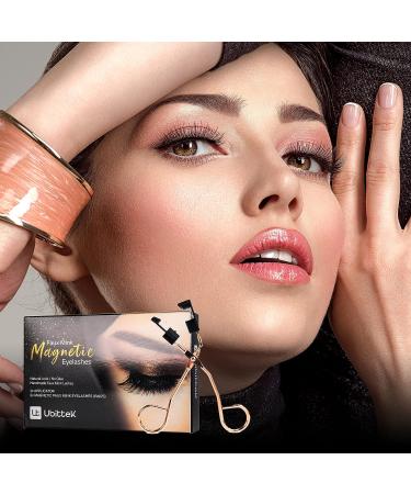 Dual Magnetic Reusable False Eyelashes Set - No Glue Needed | Soft 3D Fake Lashes Extension | Natural Look with Tweezers - 2 Pairs - Buy Online on SooperMarket.com