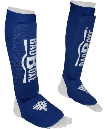 Twister Elastic Cloth Shin Guards - Blue/White (Large/X-Large) - Ideal for Boxing, Kickboxing, MMA, and More - Buy Online on SooperMarket.com