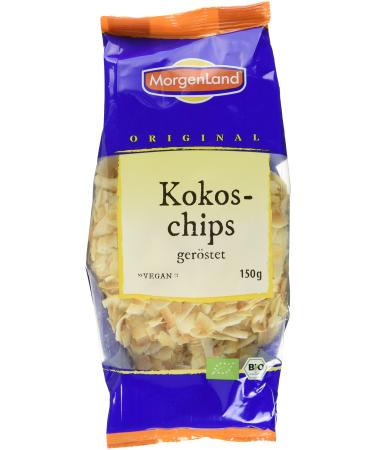 MorgenLand organic coconut chips roasted pack of 4 (4 x 150 g)