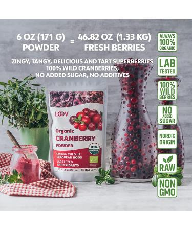 Organic Wild Nordic Forests Freeze Dried Cranberry Powder - 6 Oz | Raw & Sugar-Free | 35-Day Supply - Buy Online on SooperMarket.com