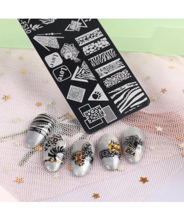 RUNRAYAY 12pcs Retro Theme Nail Stamping Plate Kit - Flower, Snake, Butterfly Patterns for Thanksgiving & Christmas Nail Design - DIY Print Manicure Salon - Buy Online on SooperMarket.com