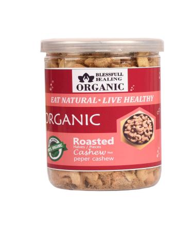Blessfull Healing Organic Natural Vegan Pepper Roasted Halves/Pieces Cashew Nuts Crunchy Kaju 300 Gram