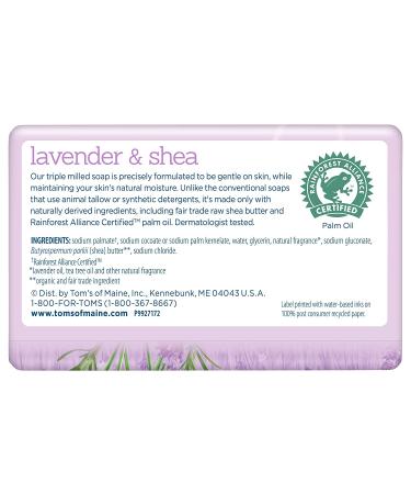 Tom's of Maine Lavender & Shea Natural Bar Soap 5oz - 6-Pack | Raw Shea Butter - Buy Online on SooperMarket.com