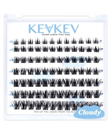 Lash Clusters 84 Pcs Cluster Lashes Eyelash Clusters DIY Cluster Eyelash Extensions Individual Lashes Thin Band & Soft(Cloudy C-8-16mix) C-Mix (8-16mm) Cloudy