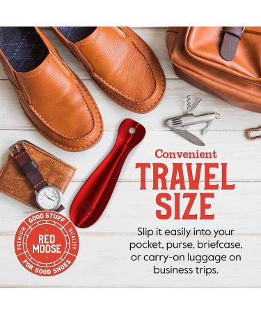 RED MOOSE 7.5-Inch Solid Steel Shoe Horn with Ergonomic Cherry Red Handle - Buy Online on SooperMarket.com