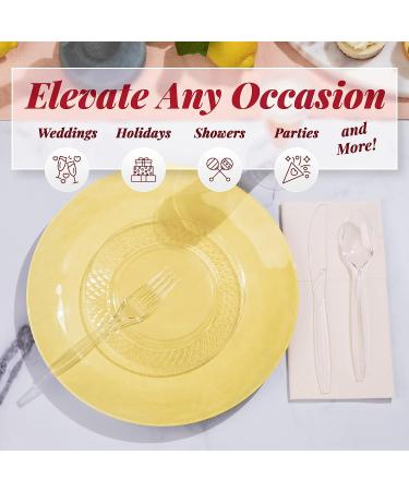 300 ct Disposable Plastic Silverware Set | Clear Cutlery Utensils | 100 Forks, 100 Spoons, 100 Knives | Heavy Duty Bulk Flatware - Ideal for Parties & Events - Buy Online on SooperMarket.com