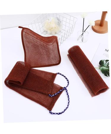 ORFOFE 1 Set Bath Towel Bath Scrubber Towel Back Washers for Shower Back Cleaner Loofah Strap Brown Nylon - Buy Online on SooperMarket.com
