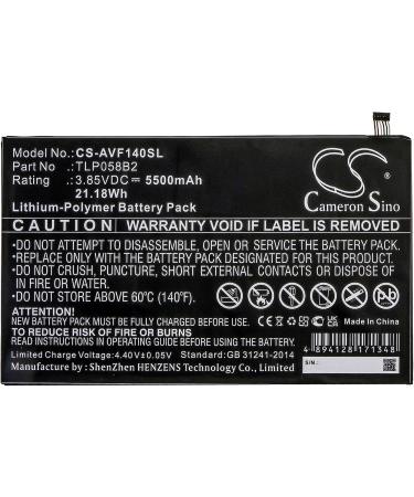 Replacement Battery for Vodafone Tab Prime 7 VFD-1400 - TLP058B2 5500mAh/3.85V - International Shipping Available - Buy Online on SooperMarket.com