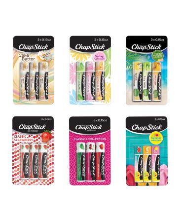 ChapStick Spring/Summer Seasonal Flavored Lip Balm Pack to moisturize your lips 3 Count (Pack of 6)