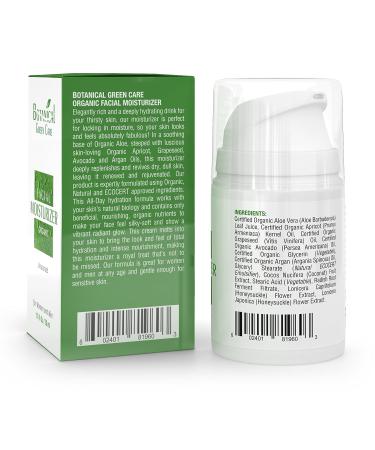 Botanical Green Care Facial Moisturizer - Organic & Natural Face Cream for Sensitive, Dry & Normal Skin - Anti-Aging & Anti-Wrinkle Formula for Women & Men - Buy Online on SooperMarket.com