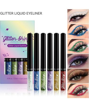 Glitter Eyeliner Waterproof Liquid Pencil Set - Bold Colors Eye Makeup Pen for Long-Lasting Effects - Women's Gift - Buy Online on SooperMarket.com