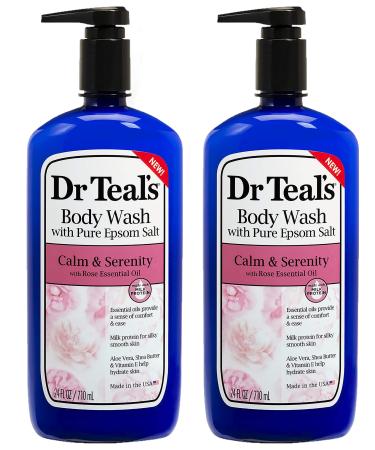 Dr Teal's Body Wash 2-Pack (48 Fl Oz Toal) Rose & Milk