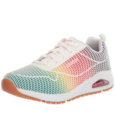 Skechers Women's Uno Sr Joylie 108087w Food Service Shoe 8.5 Wide White Multi