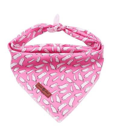 Lionet Paws Halloween Dog Bandana Headscarves Dog Scarf Triangular Scarf for Small Medium and Large Dogs L (Pack of 1) Ghost