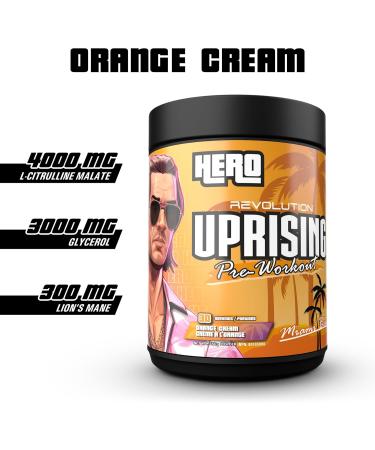 Revolution Nutrition Uprising Hero Citrulline Malate 2:1 DMAE Lion's Mane Caffeine For Men & Women 450g 30 Servings Orange Cream Orange Cream 450g - Buy Online on SooperMarket.com