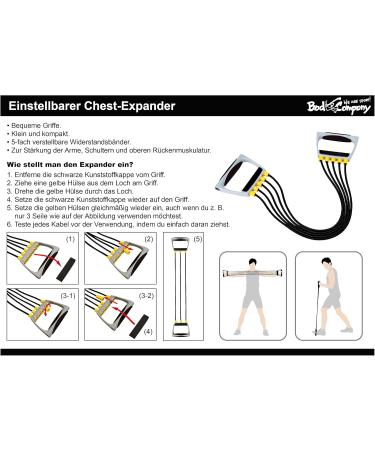 Bad Company Chest Expander | 5-Way Adjustable Resistance Bands with Handles | Home Fitness Training Equipment - Buy Online on SooperMarket.com
