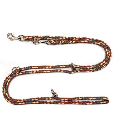 Dogeline Double leash Practice line for medium dogs up to 45 kg over 39 colors very stable (2.80 m country) 2.80 m brown-gray beige