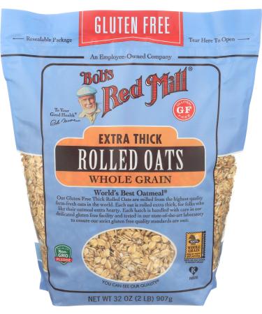 Bob's Red Mill Gluten Free Extra Thick Rolled Oats, 32 Oz 32 Ounce (Pack of 1)