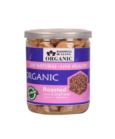 Blessfull Healing Organic Natural Vegan Jalapeno Roasted Whole Cashew Nuts Crunchy Kaju 300 Gram