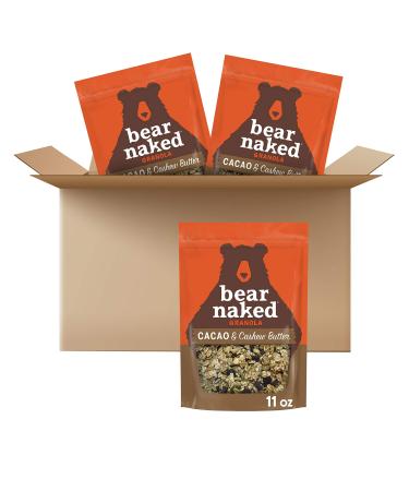 Granola Bear Naked Cacao and Cashew Butter Non-GMO Project Verified Fair-Trade Certified Cocoa and Gluten-Free 11oz Bag (3 Pack)