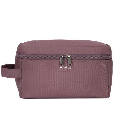 Ecohub Water-Resistant Travel Toiletry Bag Wet and Dry Separation Wash Bag for Men Women Dopp Kit Shaving Bag Recycled PET Wide-Open Zipper Pouch Travel Toiletries Bag for Men Women(Pink)