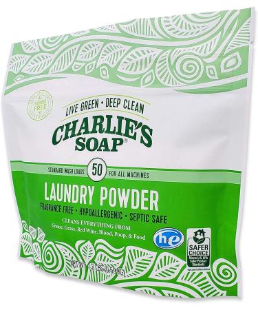 Charlie s Soap Unscented Laundry Powder - 150 Loads (3 x 50 Load Bags) | Eco-Friendly Sustainable Laundry Detergent - Buy Online on SooperMarket.com