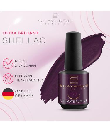 SHAYENNE Made in Germany Shellac Gel Nail Polish 15 ml for UV LED Lamp 177 Ultimate Purple Gel Nail Polish for UV Nail Lamp LED Nail Polish Gel Polish Nail Gel - Buy Online on SooperMarket.com
