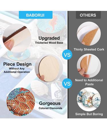 BABORUI 5D Ocean Diamond Painting Coasters - 8Pcs Sea Art Kit for Adults & Kids | Beach House Decor - Buy Online on SooperMarket.com