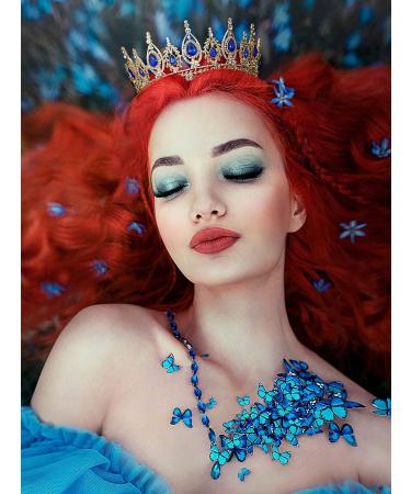 SweetV Royal Blue Queen Crown Wedding Tiara for Bride - Rhinestone Tiaras and Crowns for Women, Costume Headpiece for Birthday, Cosplay, Party Celebration - Bailey - Buy Online on SooperMarket.com