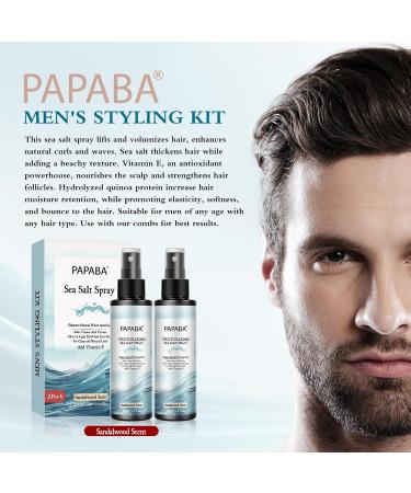 Sea Salt Spray for Men - Texturizing Hair Spray with Quinoa Protein | Instant Volume & Thickness | Sandalwood Scent - Buy Online on SooperMarket.com
