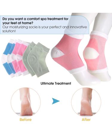 JAGELY Moisturizing Heel Socks - 7 Pairs Spa Gel Socks for Cracked Heels | Repair Dry Skin for Men & Women - Buy Online on SooperMarket.com