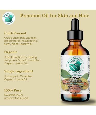 Jojoba Oil 120 ml 100% Pure Cold-pressed Unrefined Organic Premium Quality - Bella Terra Oils  - Buy Online on SooperMarket.com
