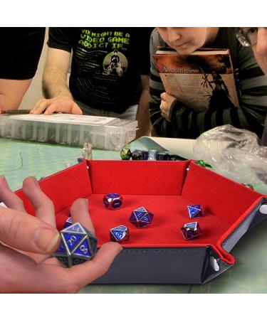 RNK Gaming Folding Hexagon Dice Tray - PU Leather & Red Velvet for DND Games - Buy Online on SooperMarket.com