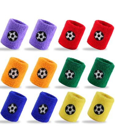 12 Pack Sweatband Football Absorbent Wristbands Wrist Sweatband for Football Basketball Athletics