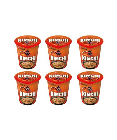 CNMART Nong Shim Kimchi Flavour Instant Noodle Soup Cup 75g (Pack of 6)