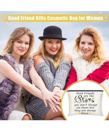 3-Piece Good Friend Gifts Cosmetic Bags for Women - Funny Long Distance Friendship, Birthday, Christmas & Moving Away Presents - Makeup Travel Cases for Best Friends, Soul Sisters (Stylish Design) - Buy Online on SooperMarket.com