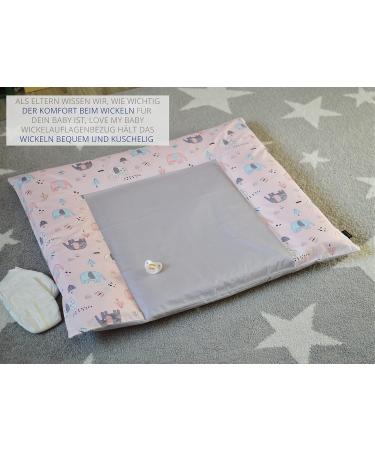 Elephant Pink Changing Mat Cover 75x85 cm - Removable 100% Cotton Baby Changing Pad Cover - Buy Online on SooperMarket.com